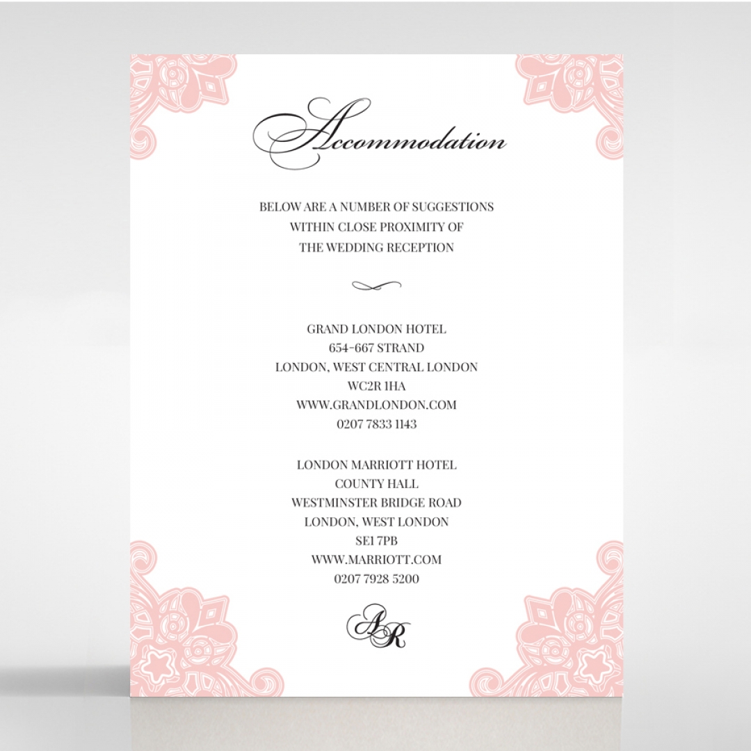 Blooming Charm wedding accommodation invite card design