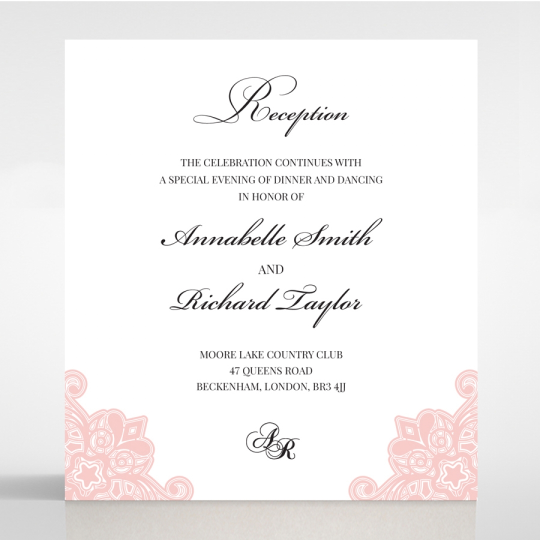 Blooming Charm reception enclosure invite card design