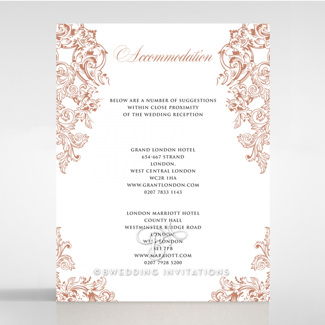 Baroque Romance wedding stationery accommodation invitation