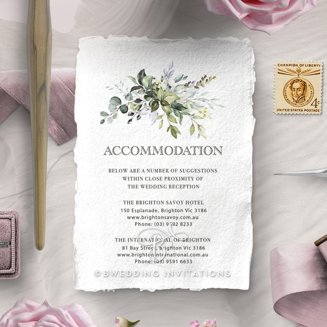 Beautiful Devotion accommodation enclosure card design