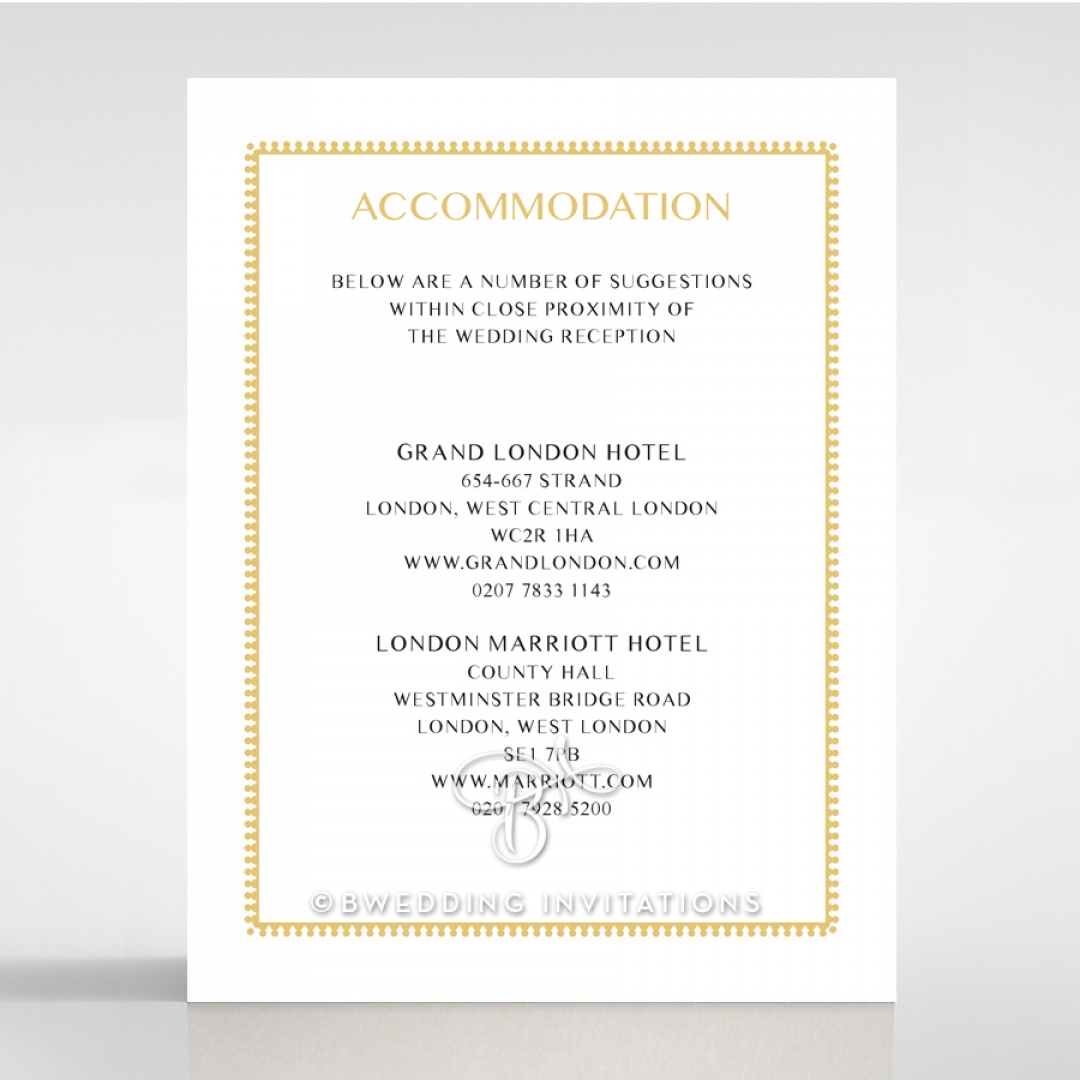 Black Doily Elegance wedding stationery accommodation card design