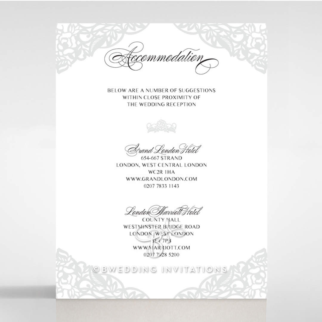 Black Floral Lux accommodation enclosure stationery invite card