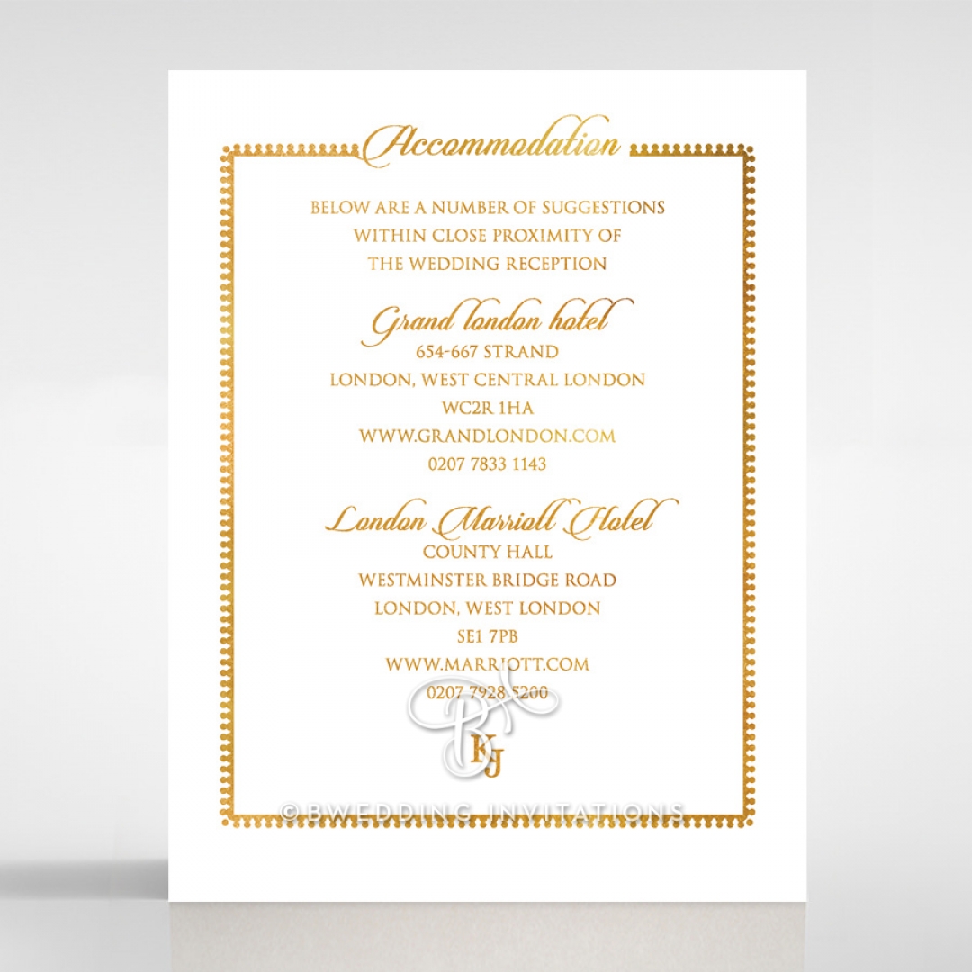 Blooming Charm with Foil wedding accommodation card design