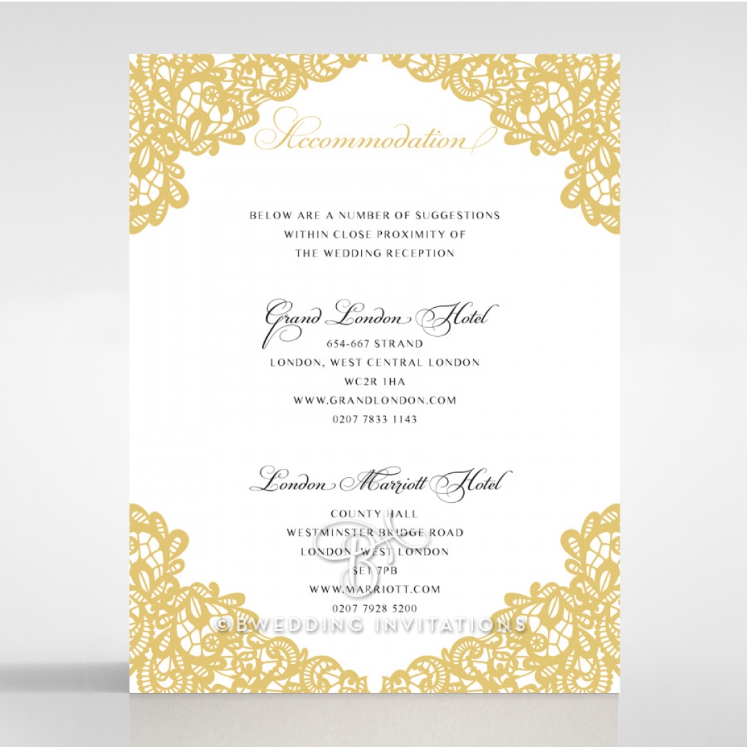 Charming Lace Frame wedding accommodation invitation card