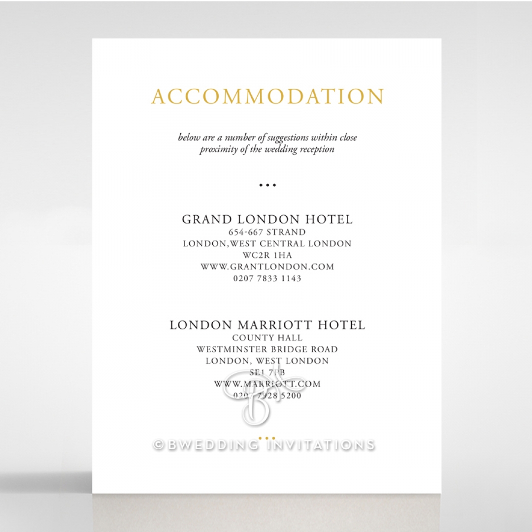 Diamond Drapery wedding stationery accommodation enclosure card