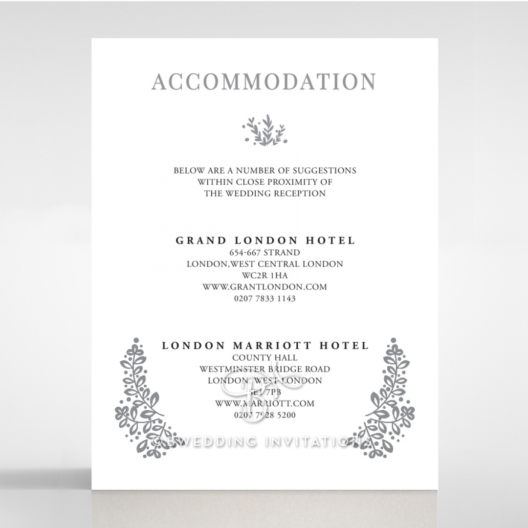 Enchanted Crest accommodation wedding invite card design