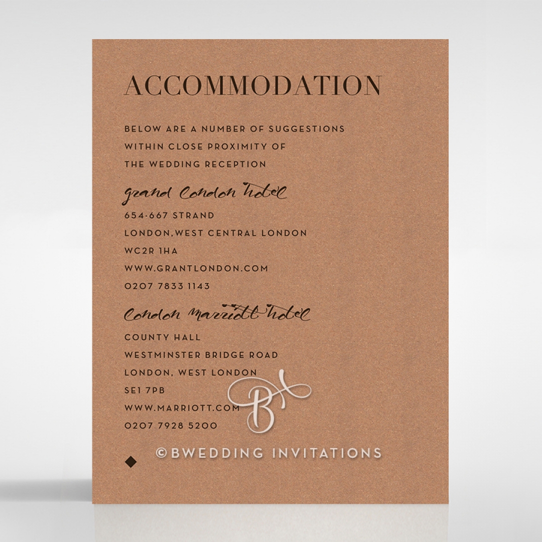 Enchanting Imprint wedding accommodation enclosure card