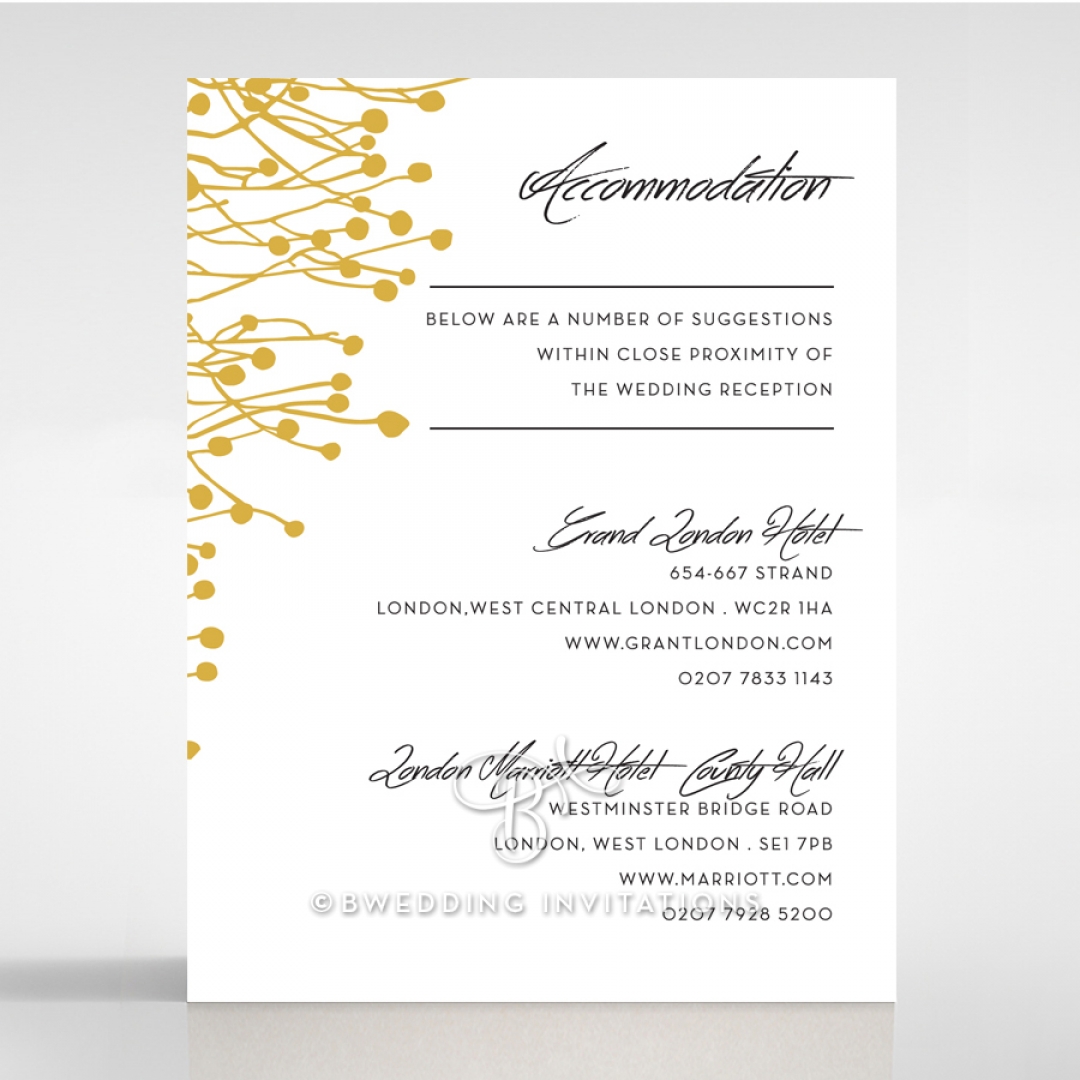 Flourishing Romance accommodation enclosure invite card design