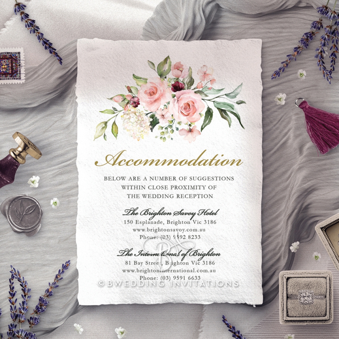 Geometric Bloom wedding accommodation card