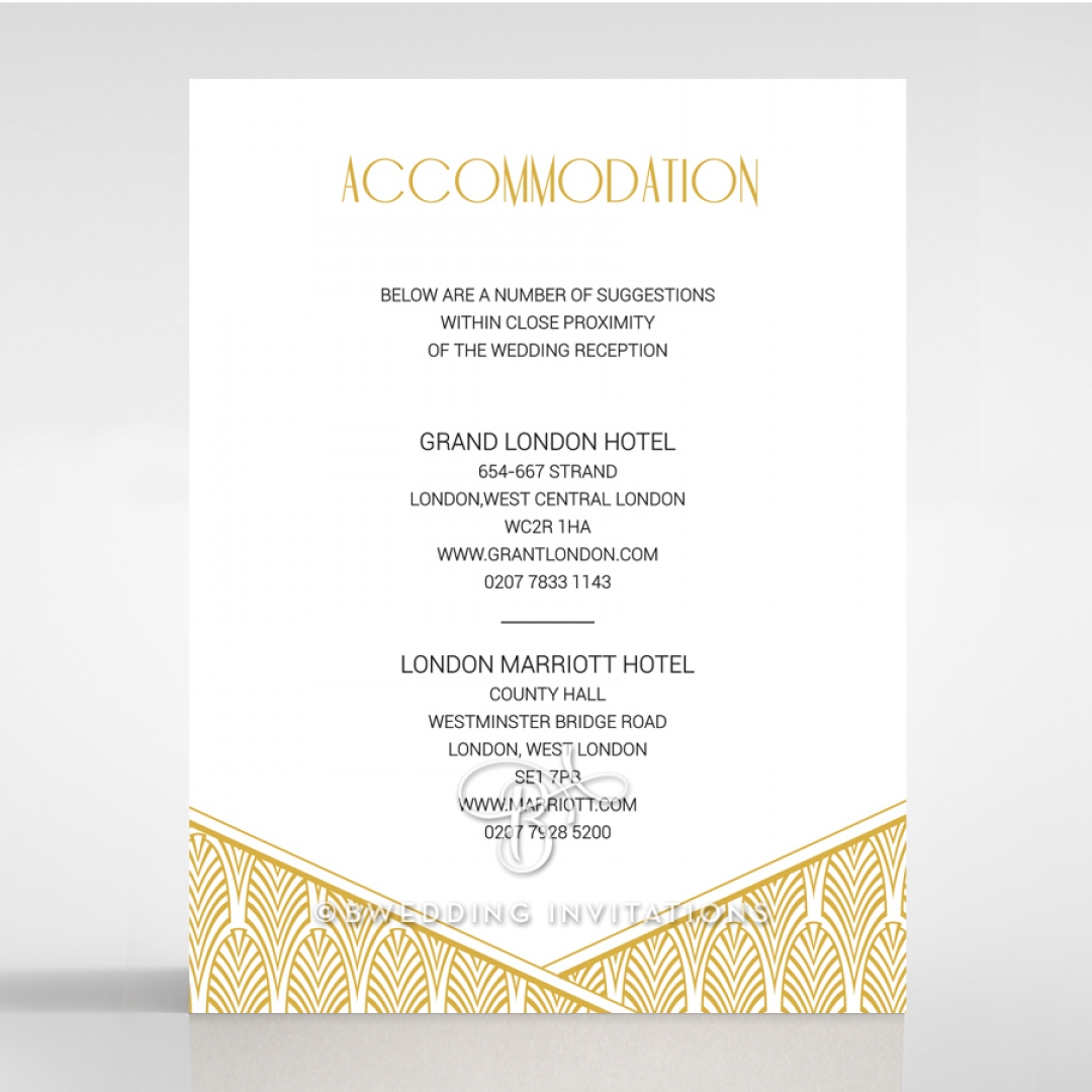 Jeweled Ikat accommodation wedding card