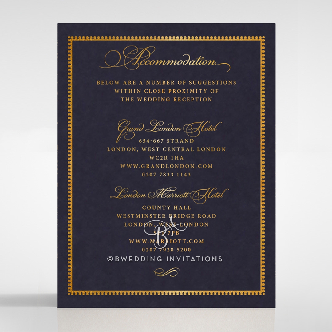 Lux Royal Lace with Foil wedding accommodation enclosure card