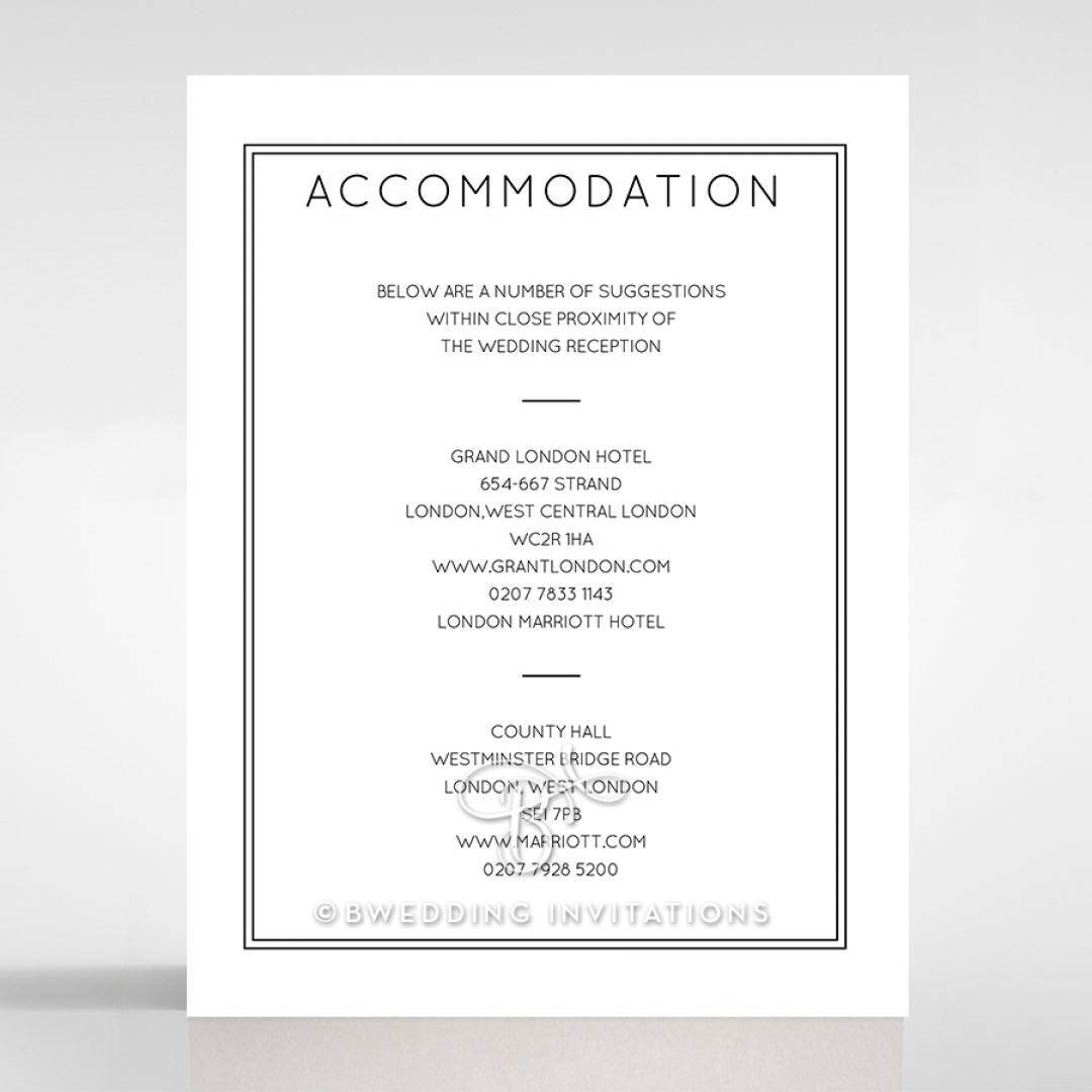 Luxe Paper Elegance wedding stationery accommodation enclosure card design