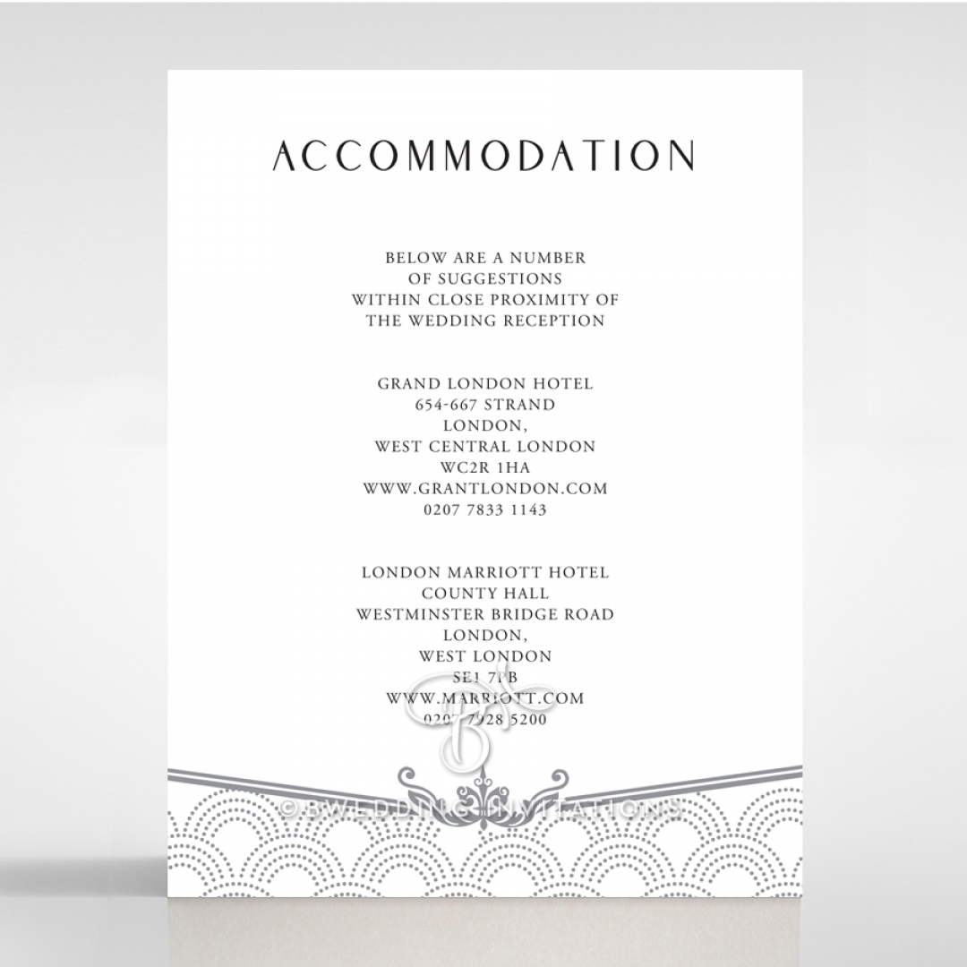 Luxe Victorian accommodation invite card