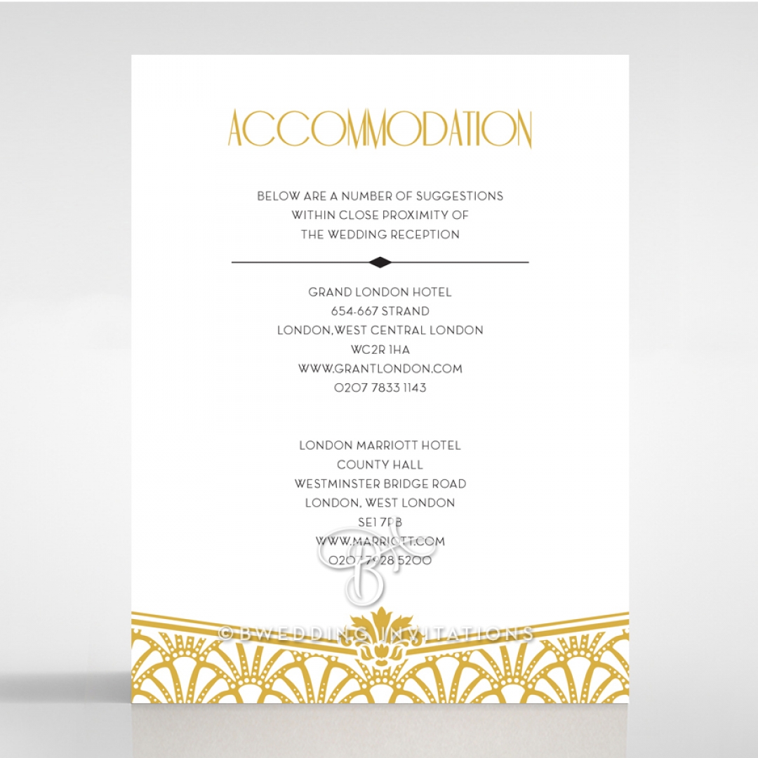 Modern Deco accommodation invitation card