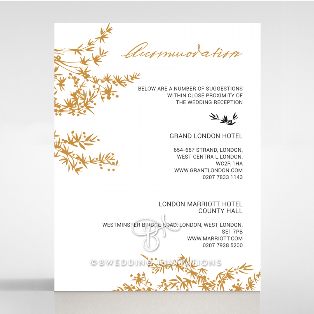 Oriental Romance accommodation stationery invite card design