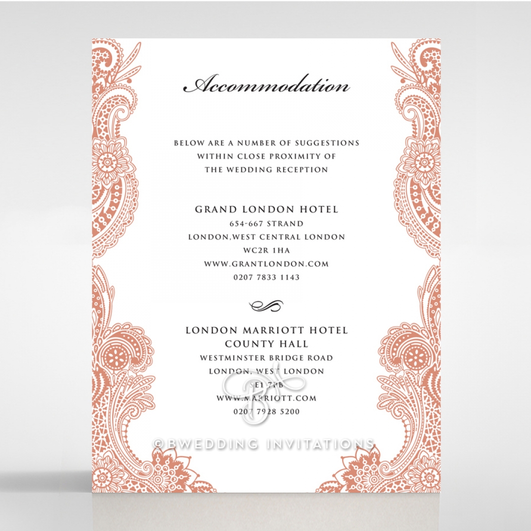 Paisley Grandeur accommodation stationery card