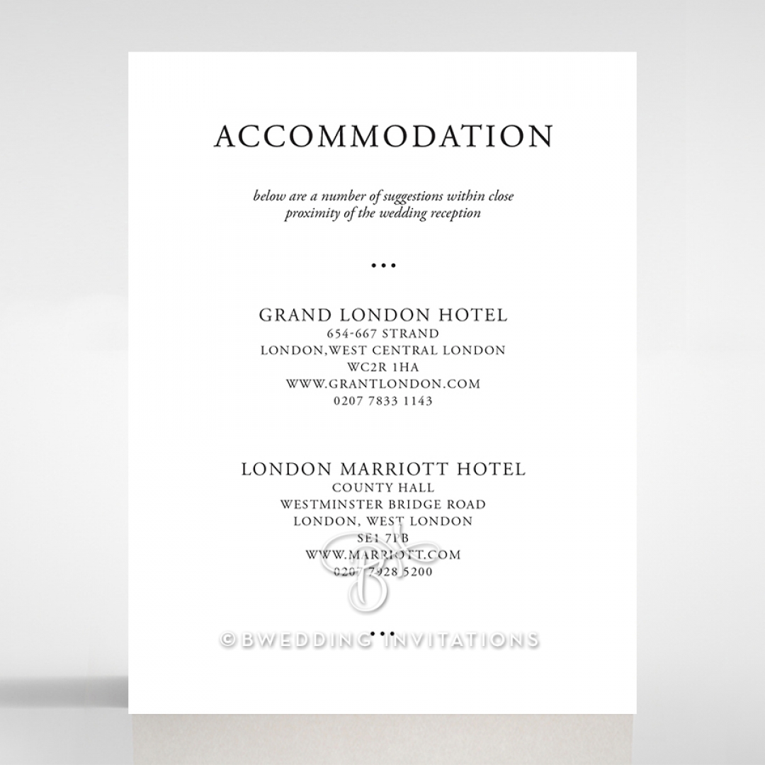 Paper Diamond Drapery accommodation invite