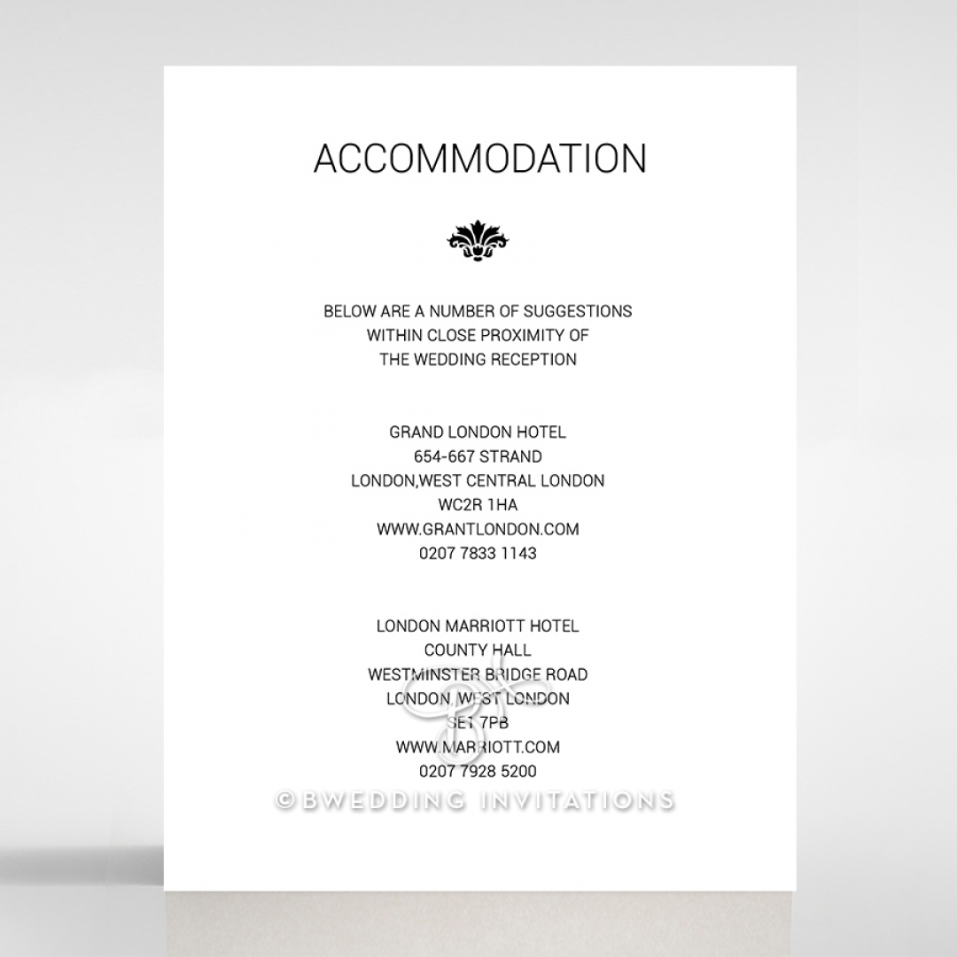 Paper Gilded Decadence accommodation invitation card