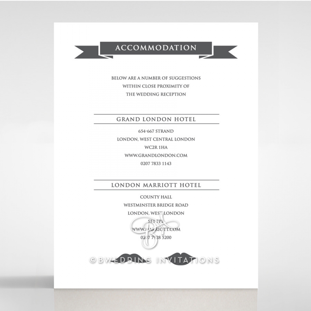 Playful Love accommodation enclosure card design