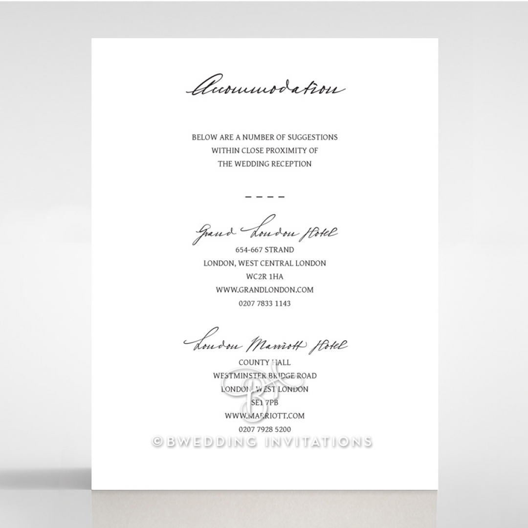 Pure Charm accommodation enclosure card