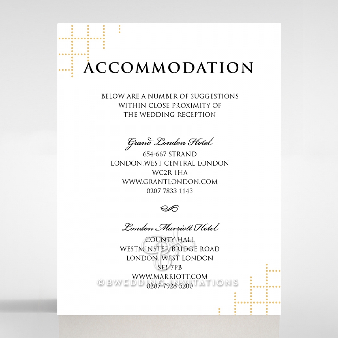 Quilted Letterpress Elegance wedding accommodation enclosure card