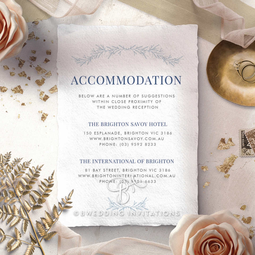 Romantic Soiree accommodation invitation card