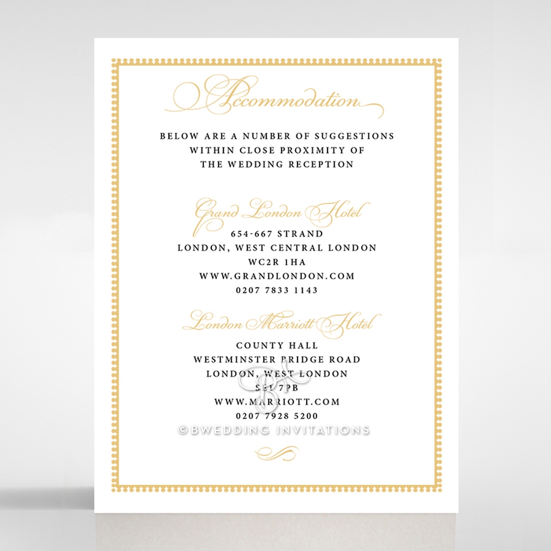 Royal Lace wedding accommodation invite card design