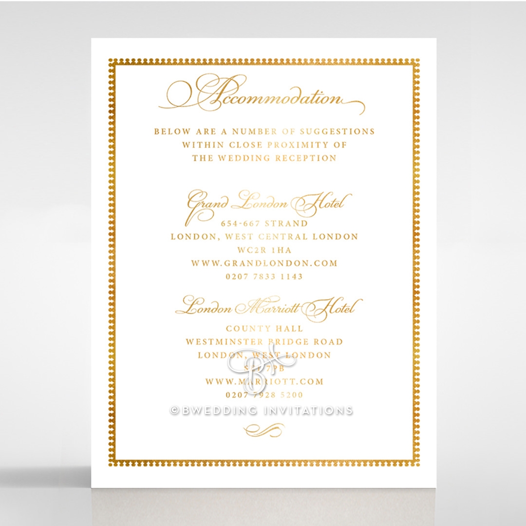 Royal Lace with Foil wedding accommodation invite card