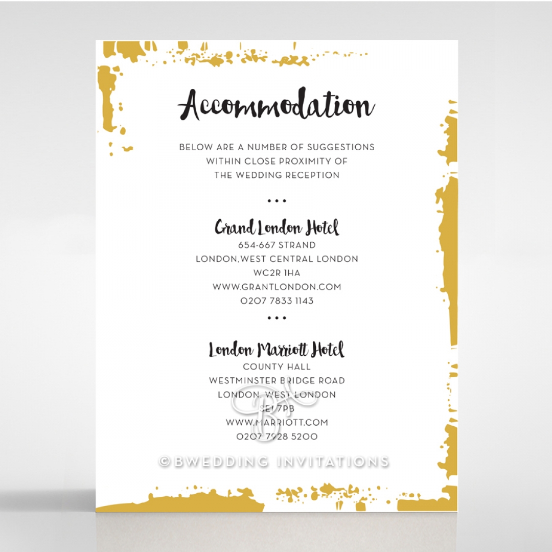 Rusted Charm accommodation wedding card design