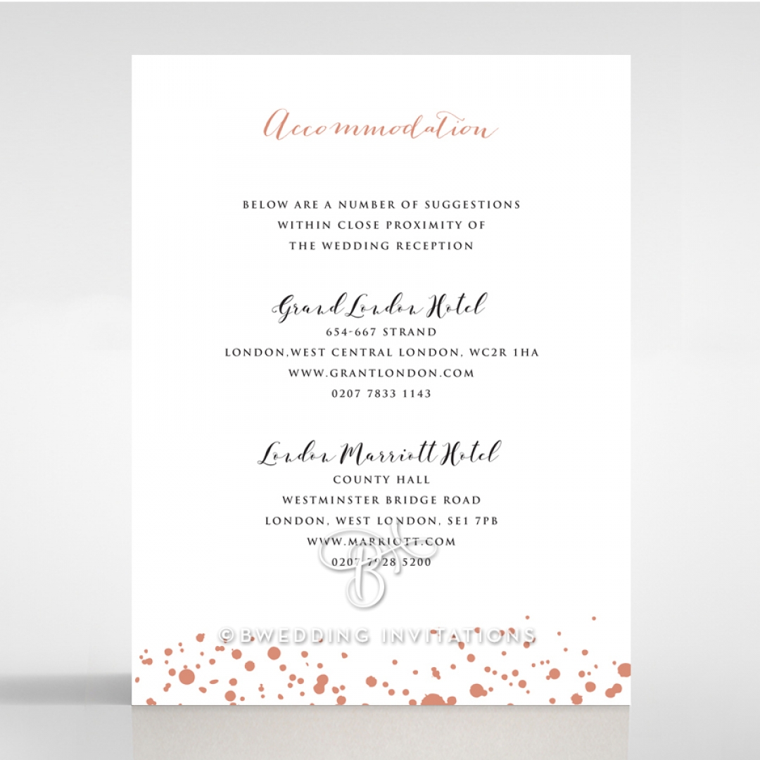 Star Dust wedding accommodation enclosure card