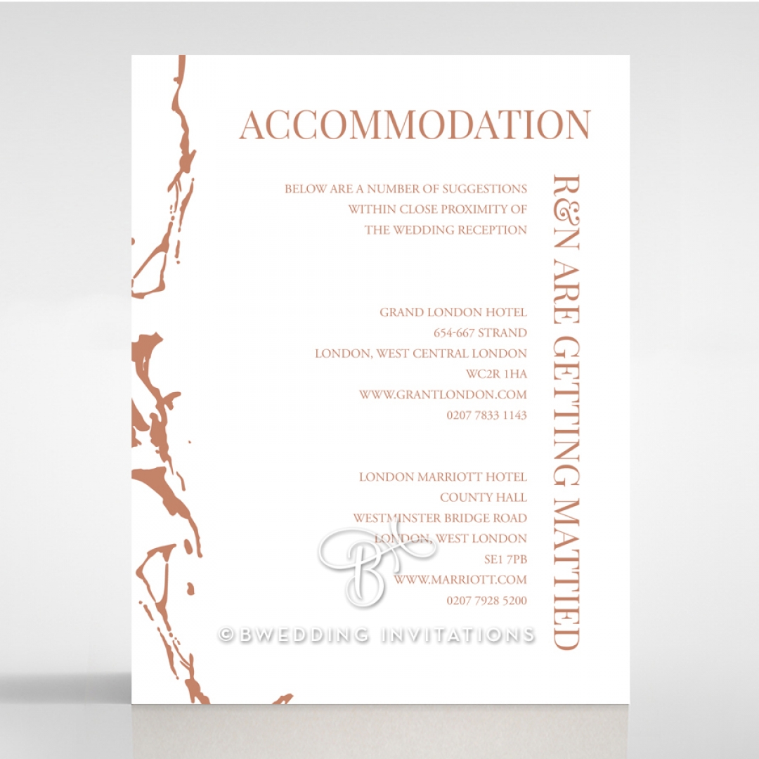 Stonework wedding stationery accommodation card