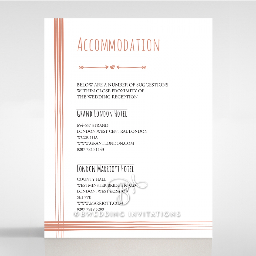 Swept Away accommodation enclosure invite card