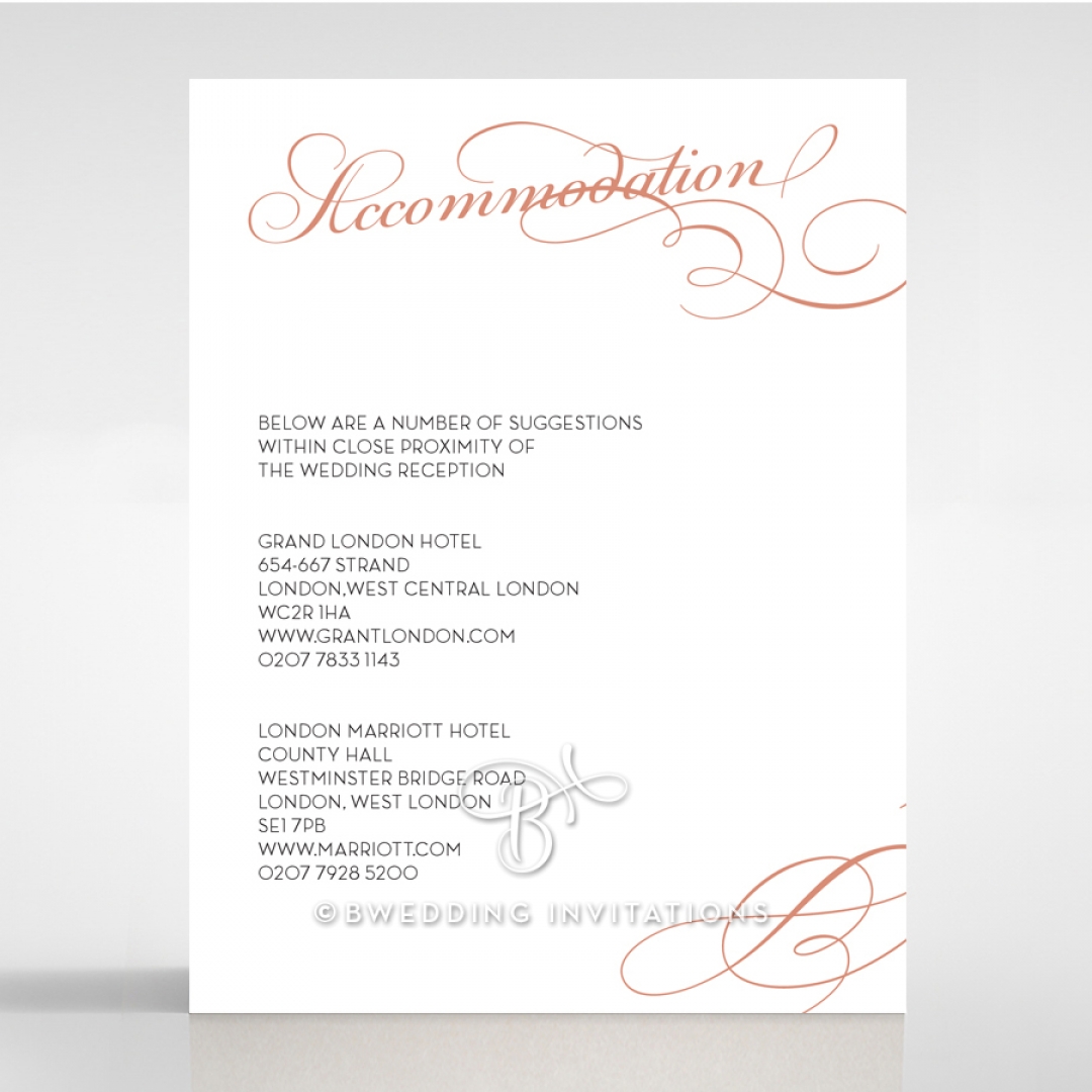 United as One wedding accommodation invite