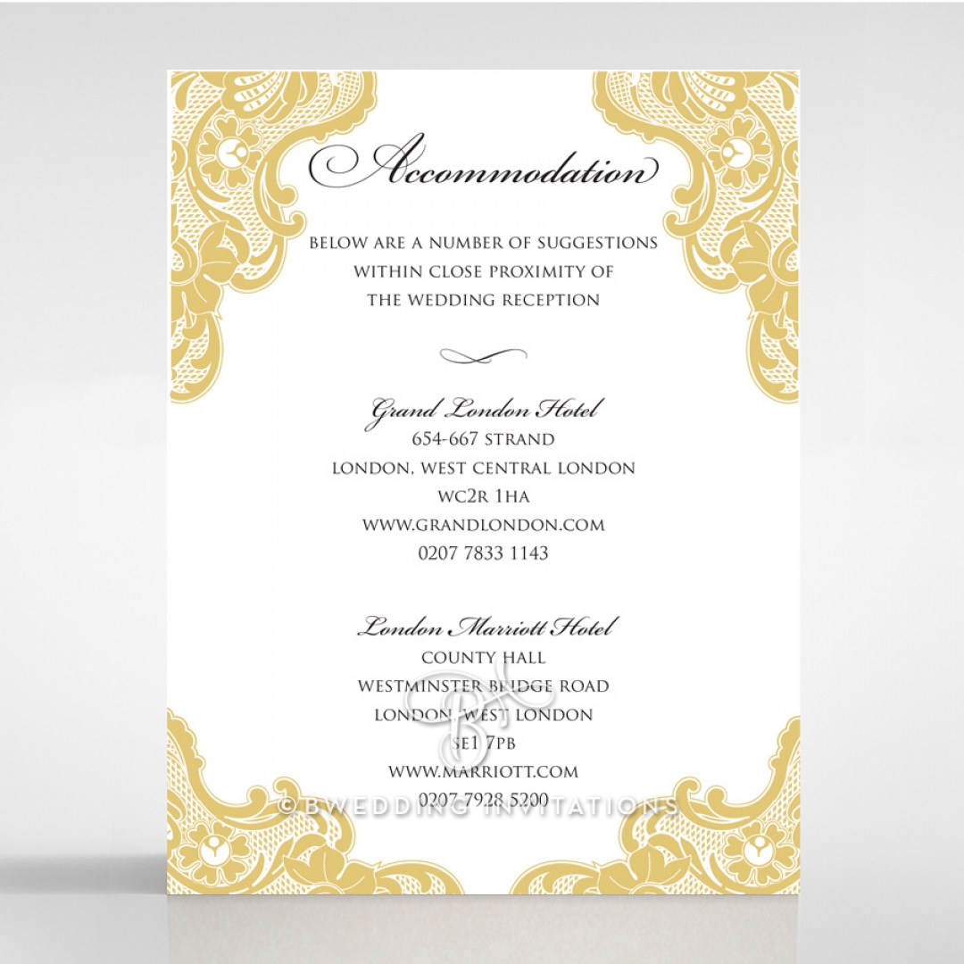 Victorian Lace accommodation enclosure stationery invite card