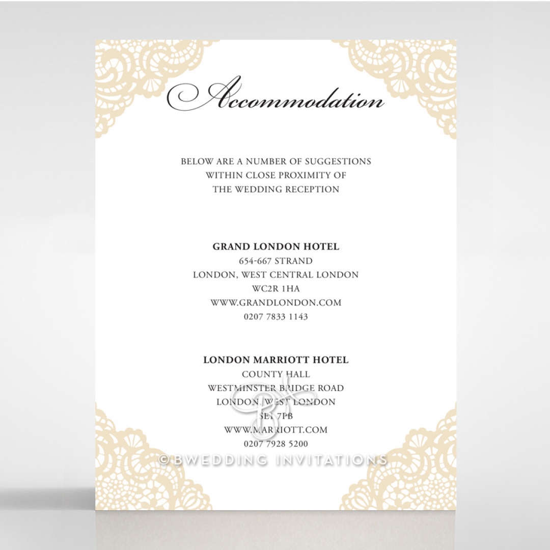 Vintage Prestige accommodation enclosure stationery invite card design