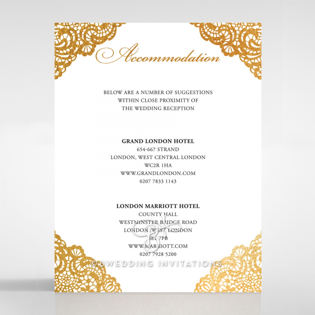 Vintage Prestige with Foil wedding accommodation card