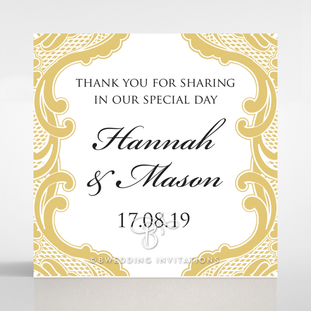 Black Lace Drop wedding stationery gift tag design