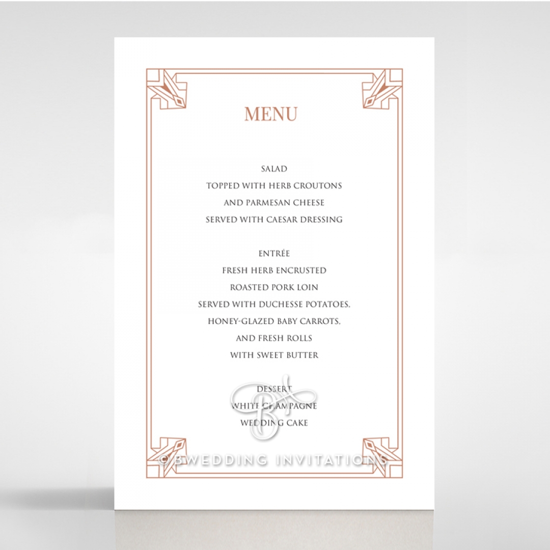 Ace of Spades wedding reception menu card stationery design