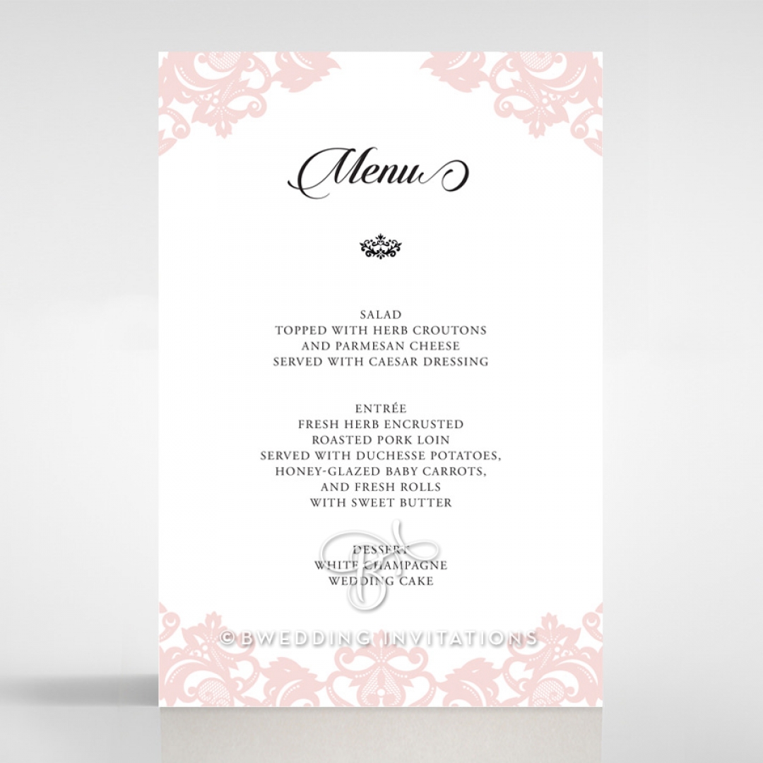 Baroque Pocket wedding reception menu card