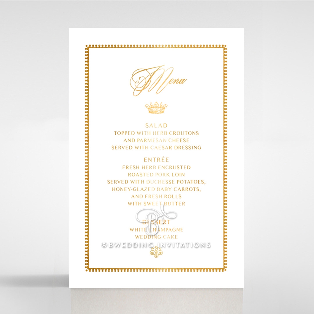 Black Doily Elegance with Foil table menu card stationery