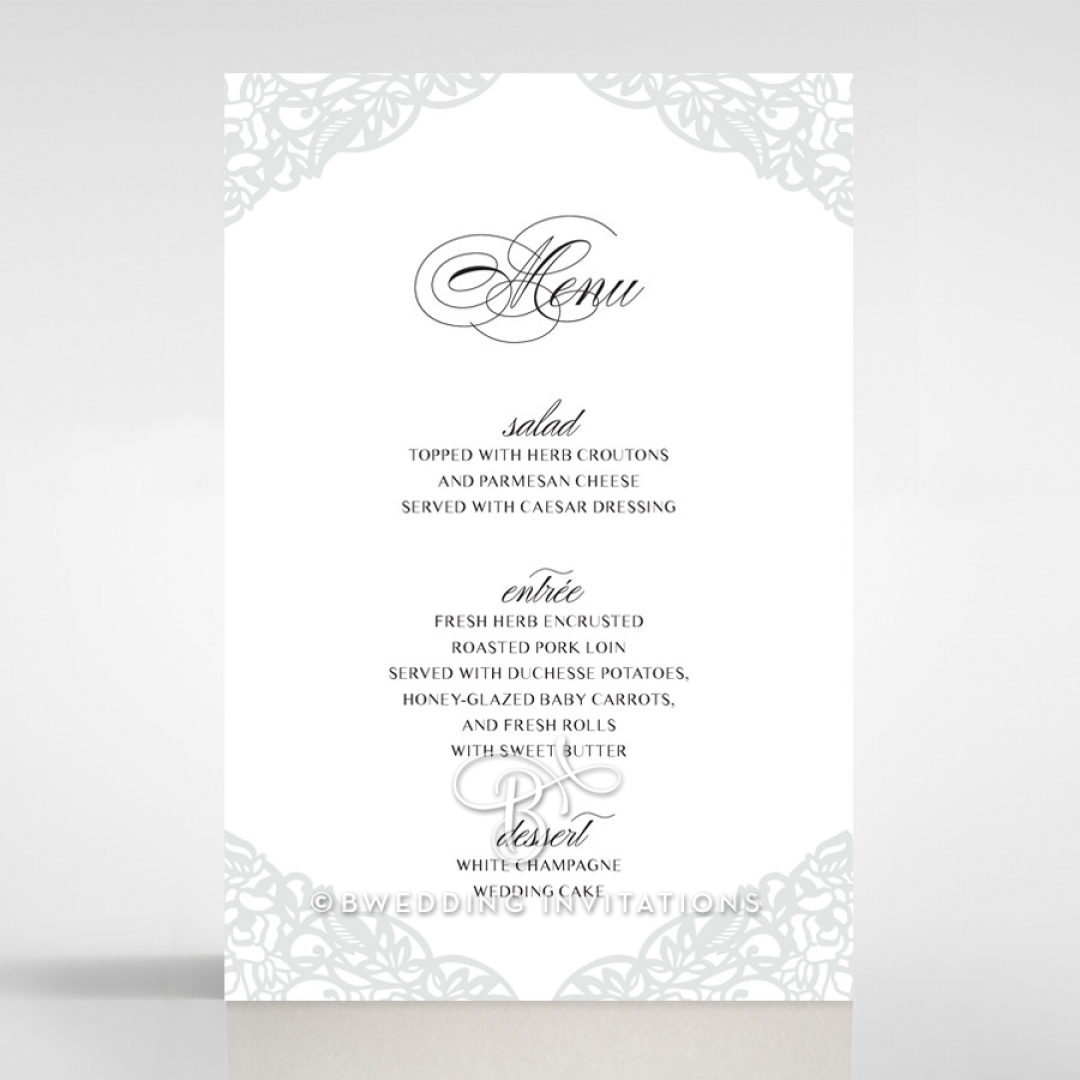 Black Floral Lux reception menu card stationery design