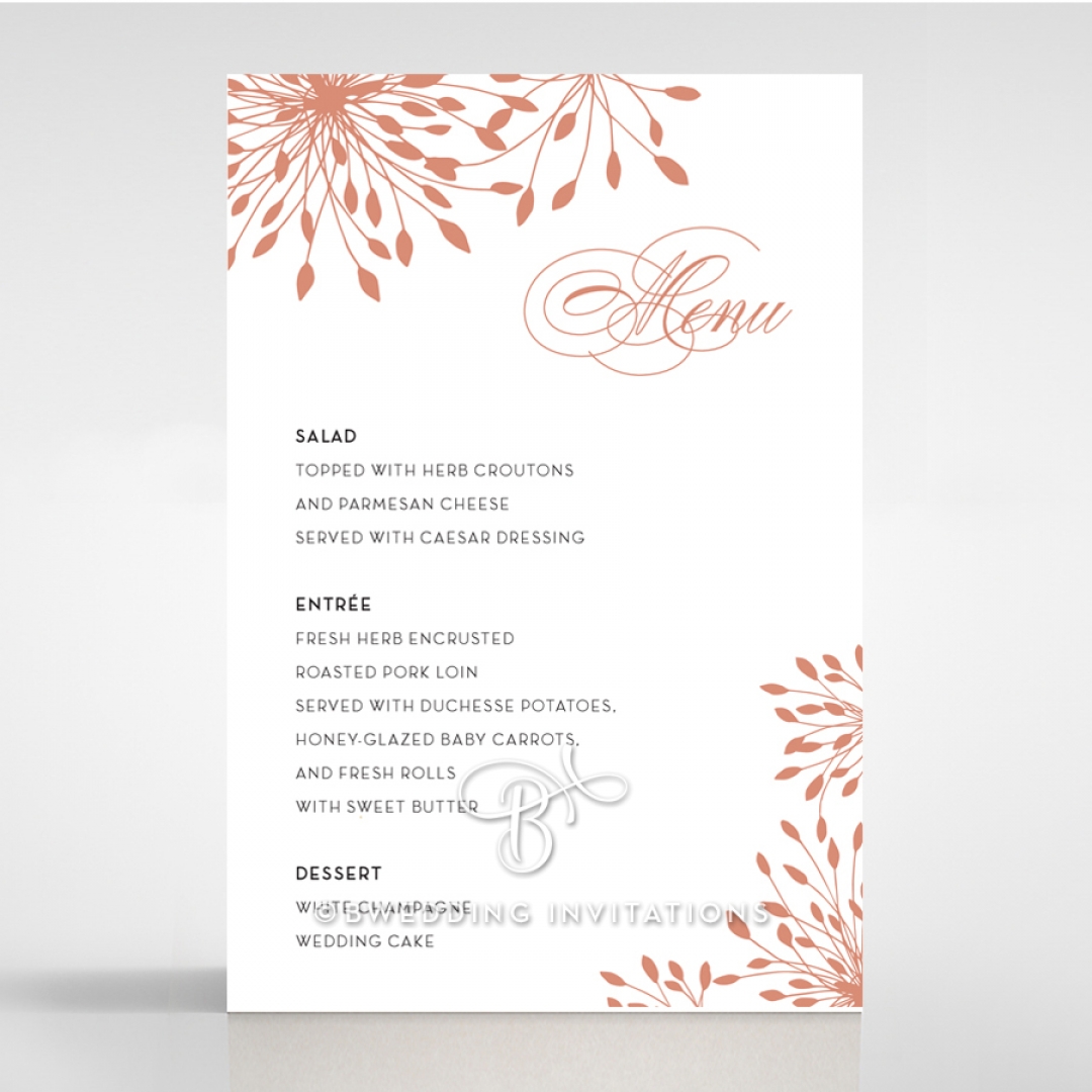 Bursting Bloom reception table menu card