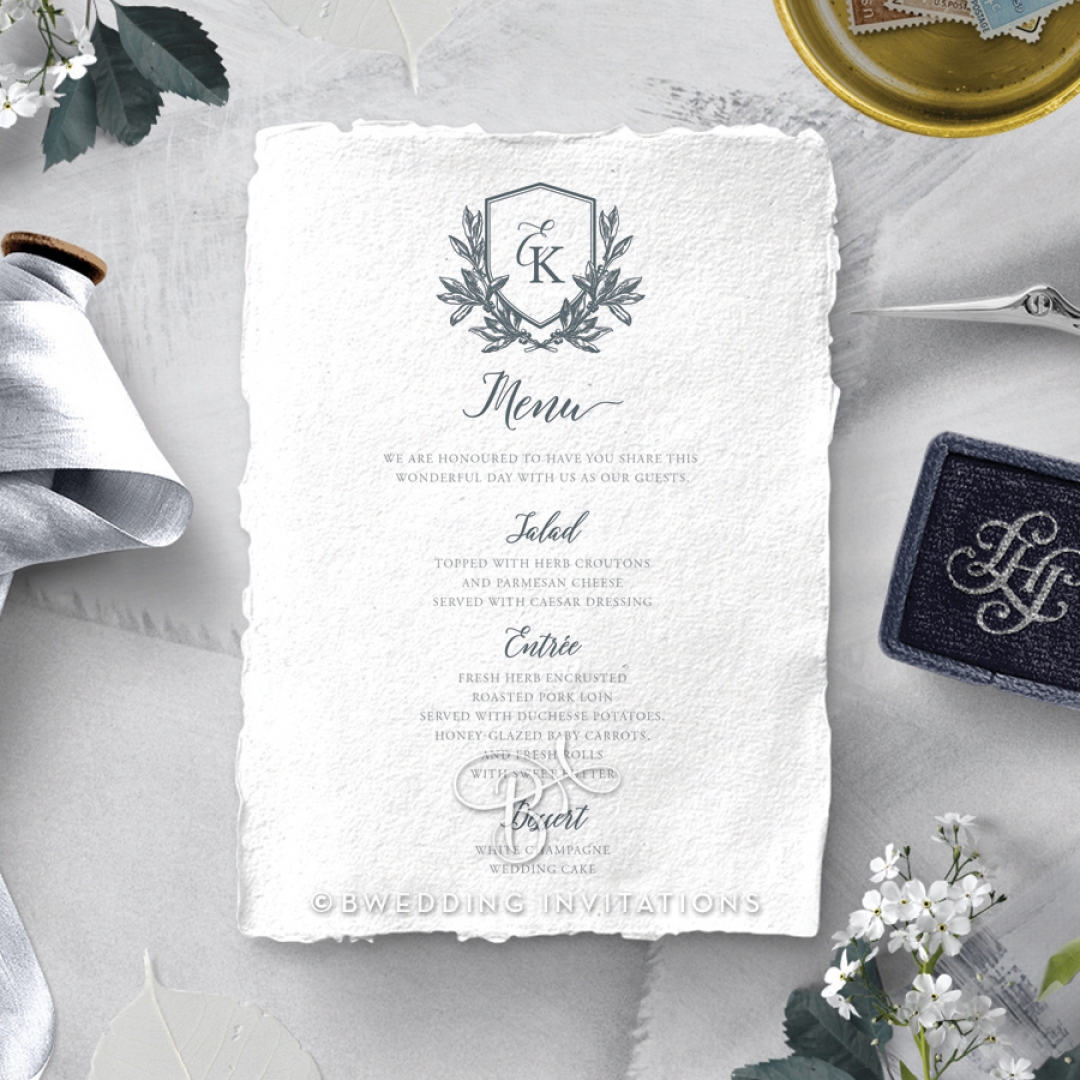 Castle Wedding reception table menu card