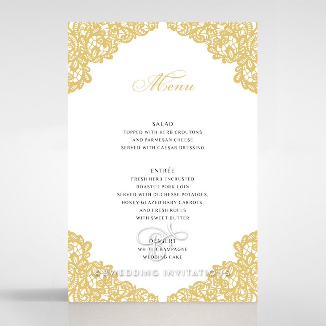 Charming Lace Frame wedding reception table menu card stationery item