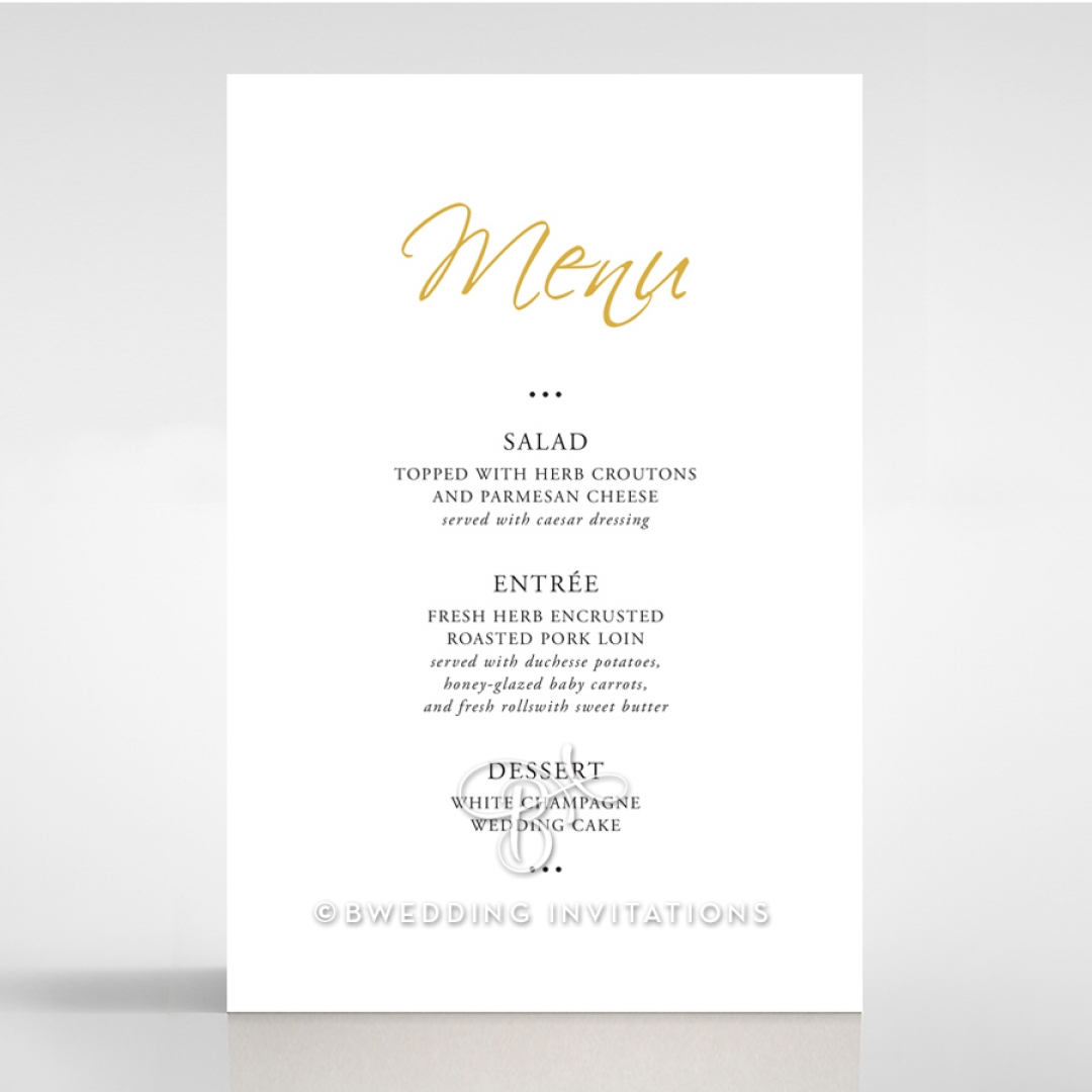 Diamond Drapery table menu card stationery