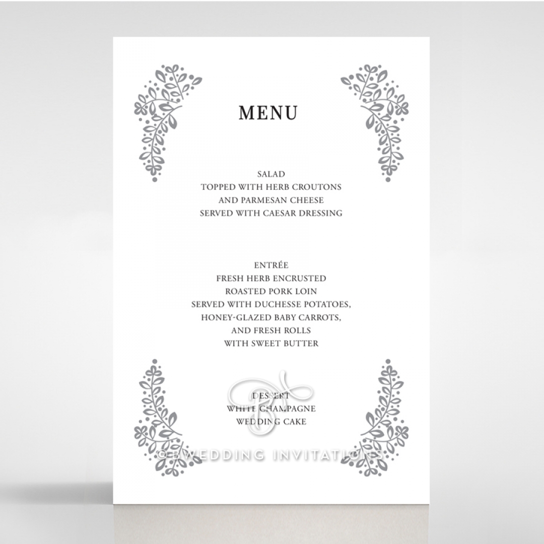 Enchanted Crest wedding venue table menu card