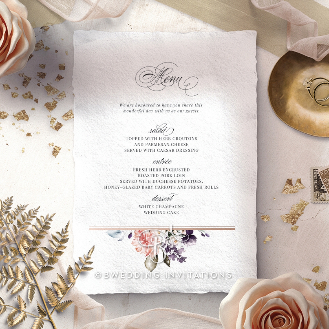 Enchanting Florals menu card