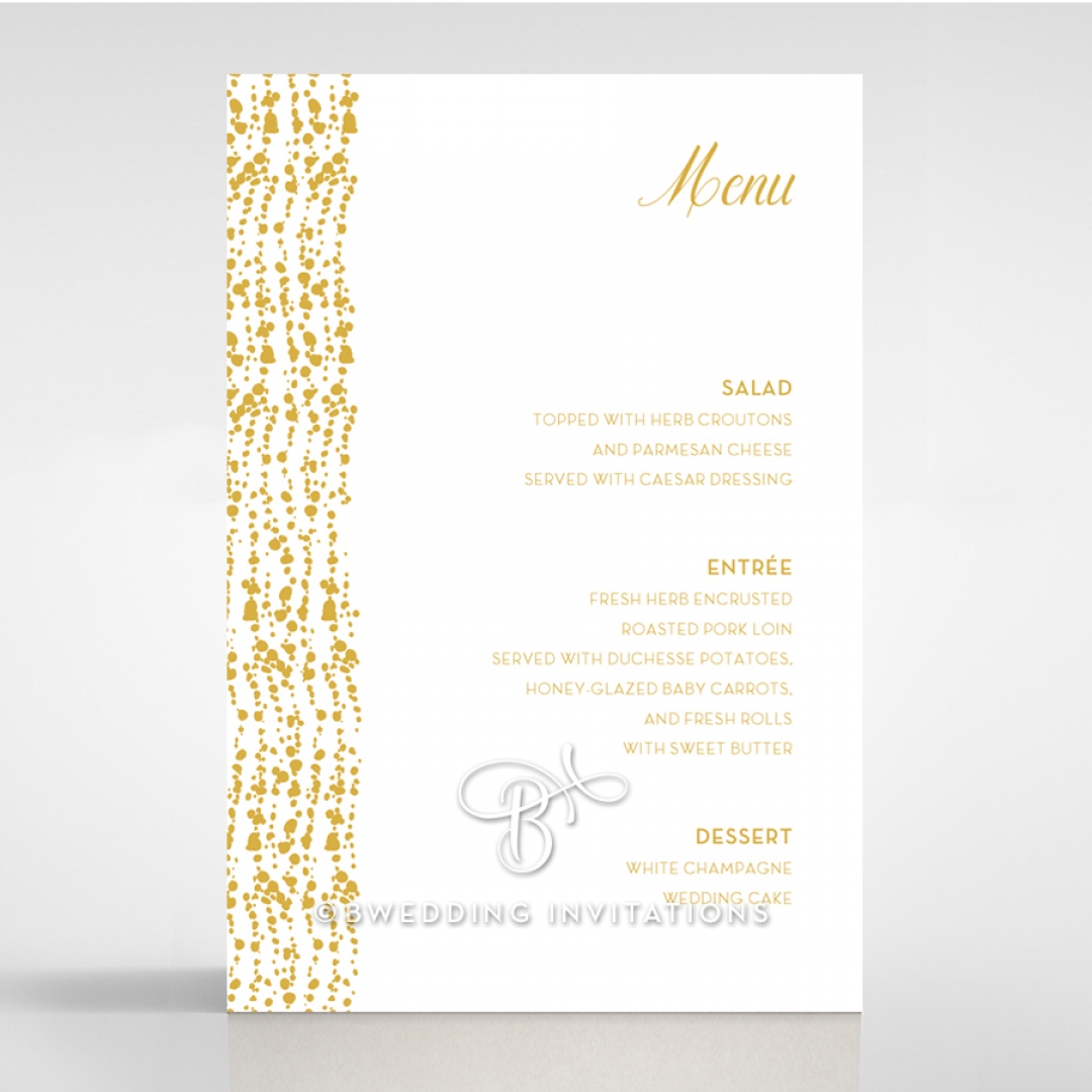 Enchanting Halo wedding menu card design