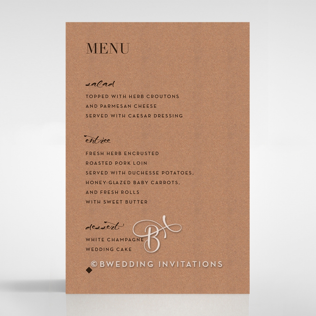 Enchanting Imprint wedding stationery menu card design