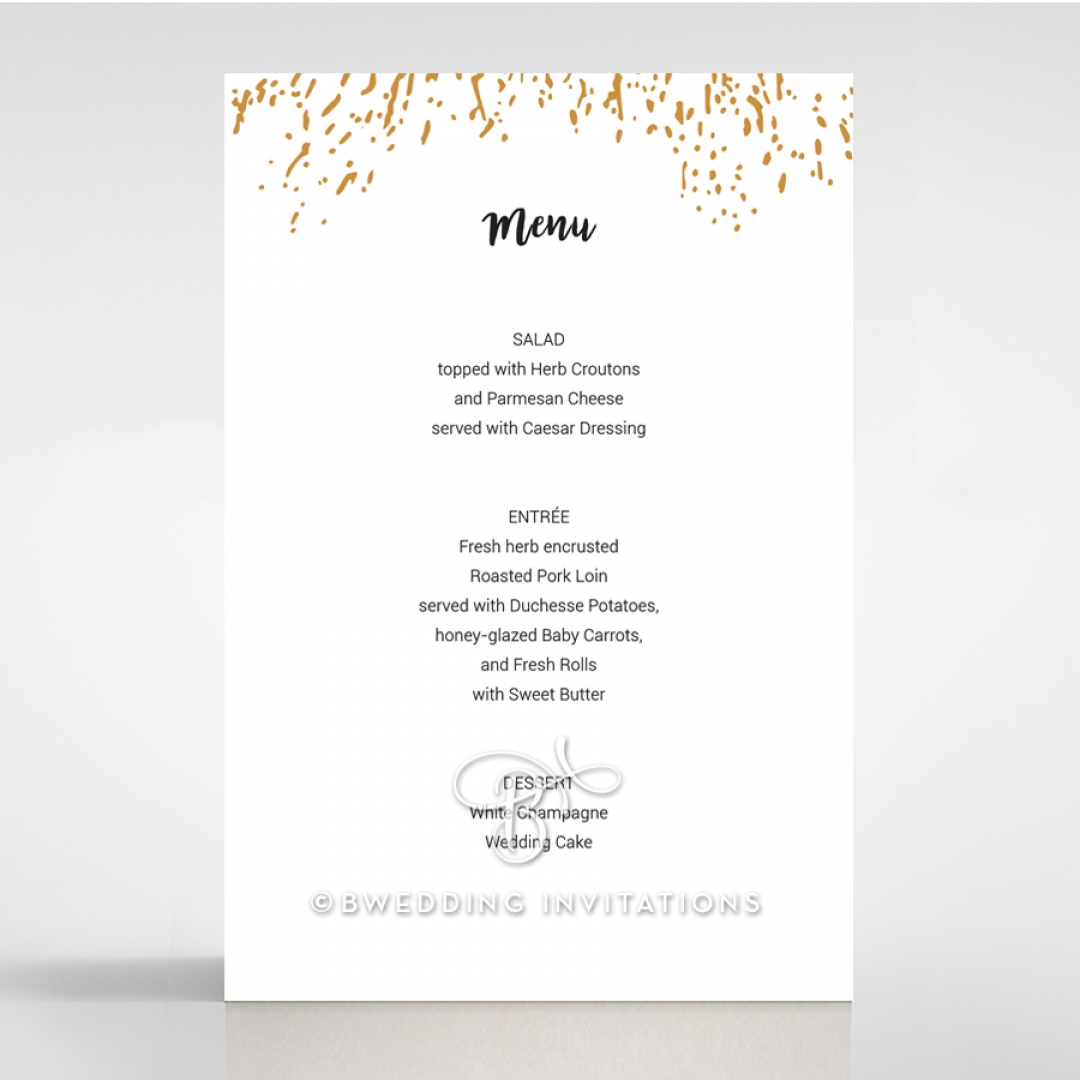 Fire Sparkle wedding menu card stationery item